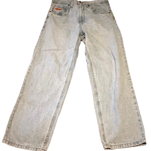 Y2K Empyre Jeans Mens 32 Light Blue Denim Skate Streetwear Baggy Fit Wide Leg - Picture 1 of 9